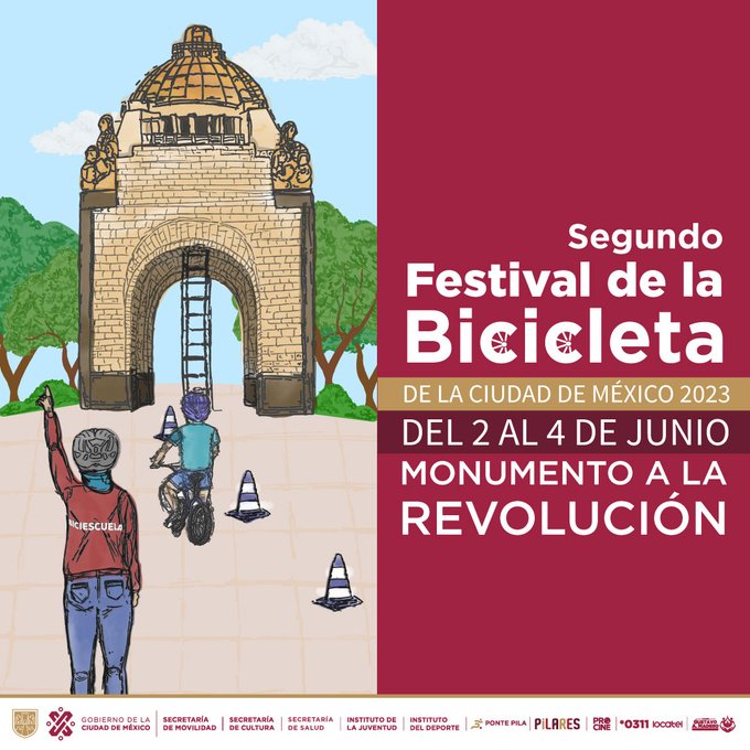 Festival de la Bici en el Monumento a la Revolución